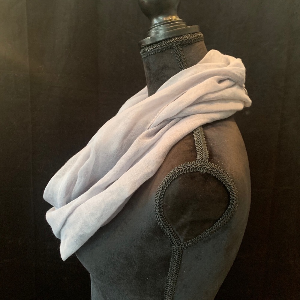 Bluish gray lightweight semi sheer infinity scarf - Picture 3 of 5
